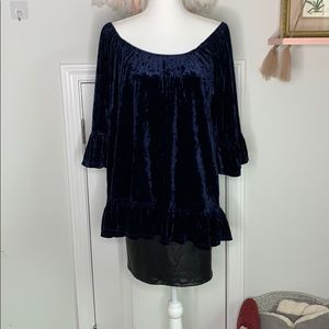 BeachLunchLounge OTS Navy Velvet Top